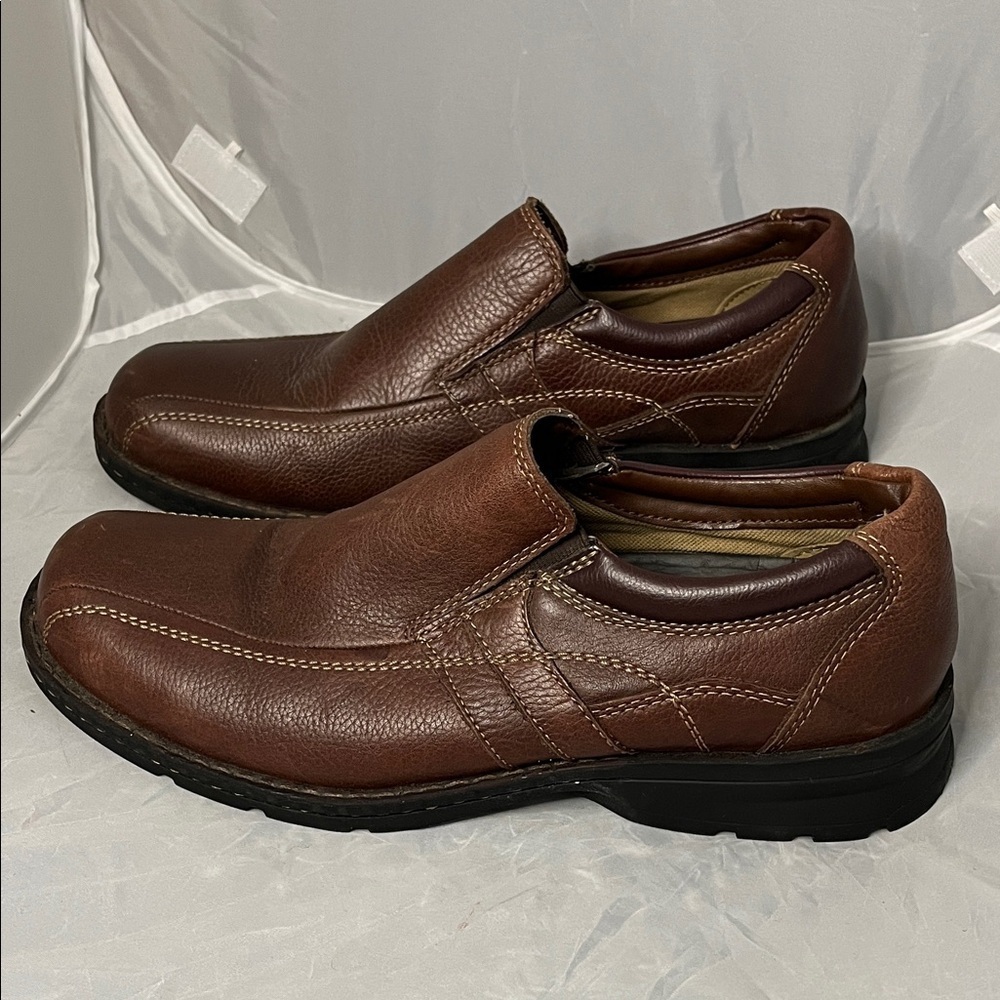 Dockers Men's Dark Brown Genuine Leather Slip-On Loafers - Size 11.5